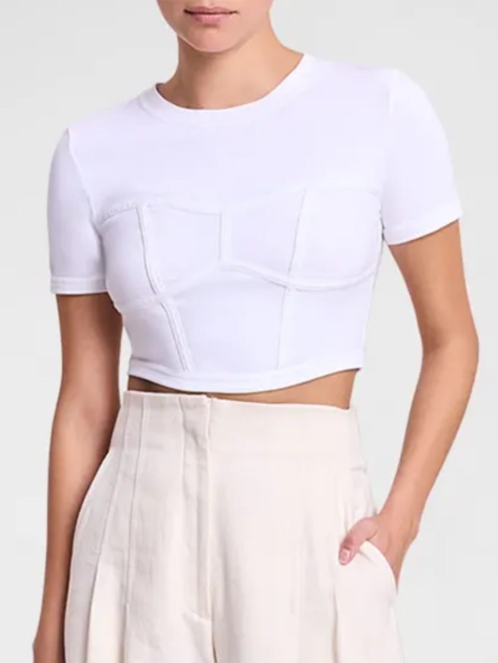 Structured Corset Crop Top 🤍